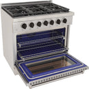 Kucht 36-Inch Gas Range in Stainless Steel with Black Knob (KFX360-K)