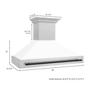 ZLINE 48 in. Autograph Edition Fingerprint Resistant Stainless Steel Range Hood with White Matte Shell and Accented Handle (8654SNZ-WM48) - MyBBQDirect