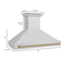 ZLINE 48 in. Autograph Edition Kitchen Package with Stainless Steel Dual Fuel Range and Range Hood with Champagne Bronze Accents (2AKP-RARH48-CB) - MyBBQDirect