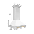 ZLINE 36 in. Autograph Edition Stainless Steel Range Hood with White Matte Shell (8654STZ-WM36) - MyBBQDirect