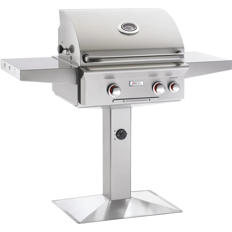 American Outdoor Grill T-Series 24-Inch 2-Burner Natural Gas Grill On Pedestal With Rotisserie