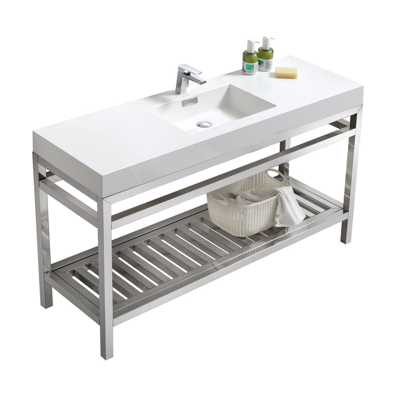 cisco-60-single-sink-stainless-steel-console-with-acrylic-sink-chrome-ac60s