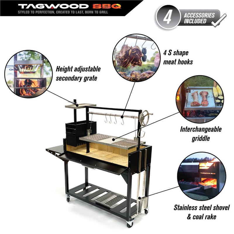 Tagwood BBQ Argentine Santa Maria Wood Fire & Charcoal Grill | BBQ03SI