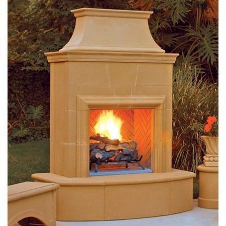 American Fyre Designs 65" Petite Cordova Vented Gas Fireplace with 113” Extended Bullnose Hearth No Recess 025-05-N-CB-RBC