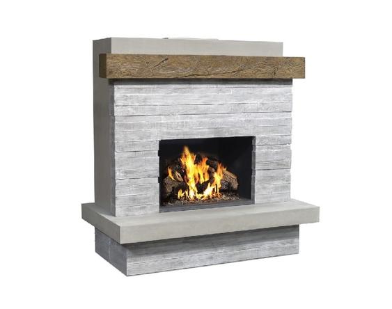 American Fyre Designs 68" Brooklyn Vent Free Gas Fireplace with Board Formed Texture 150-CG-N-FO-RBC