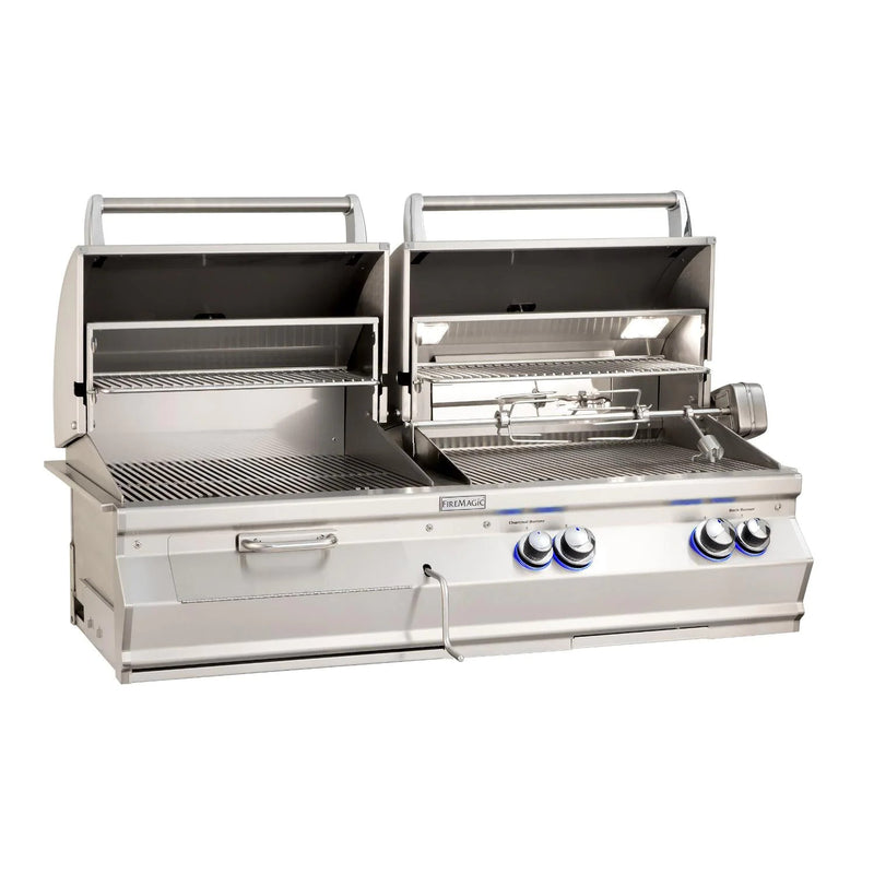 Fire Magic Aurora A830i Gas and Charcoal Combo-Built-In Gas Grill with Infrared Burner