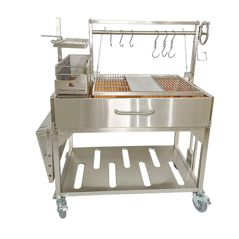 Tagwood BBQ XL Argentine Wood Fire & Charcoal Grill | BBQ23SS -OPEN FIRE COOKING-