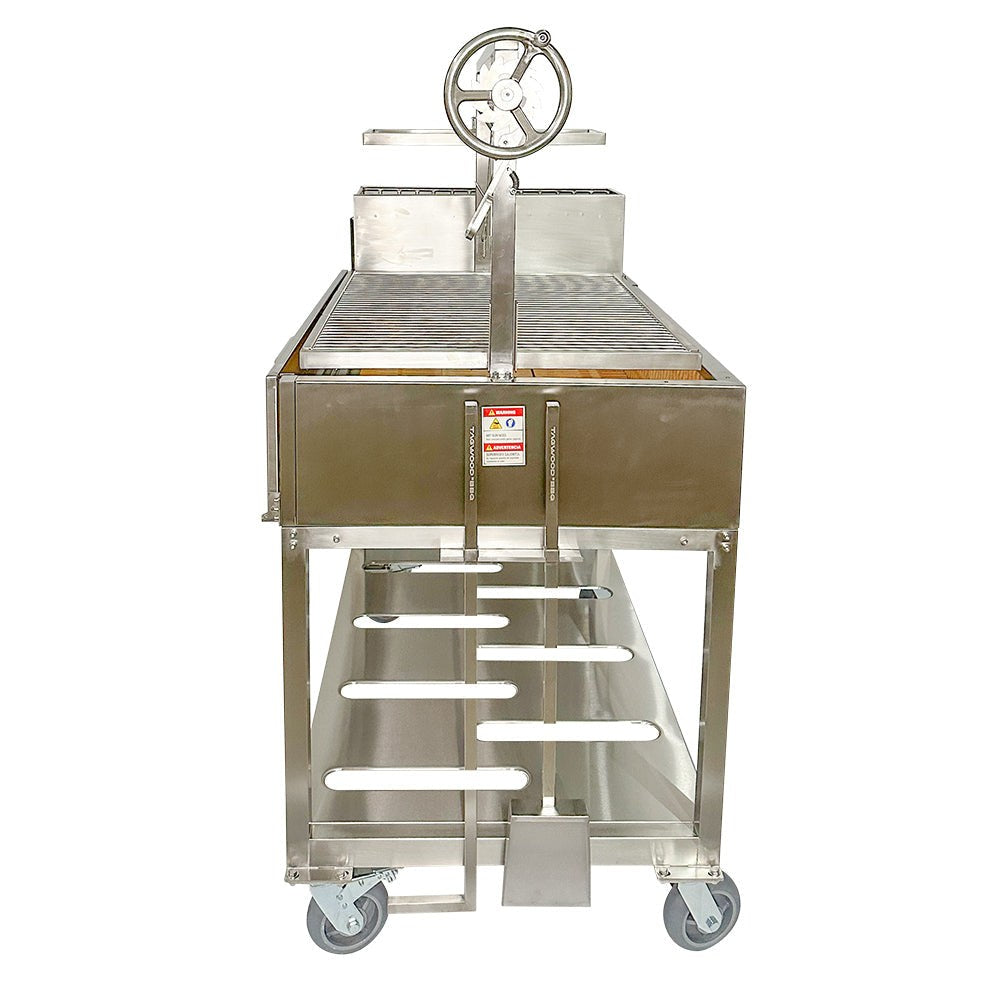 Tagwood BBQ XL Argentine Wood Fire & Charcoal Grill | BBQ23SS -OPEN FIRE COOKING-