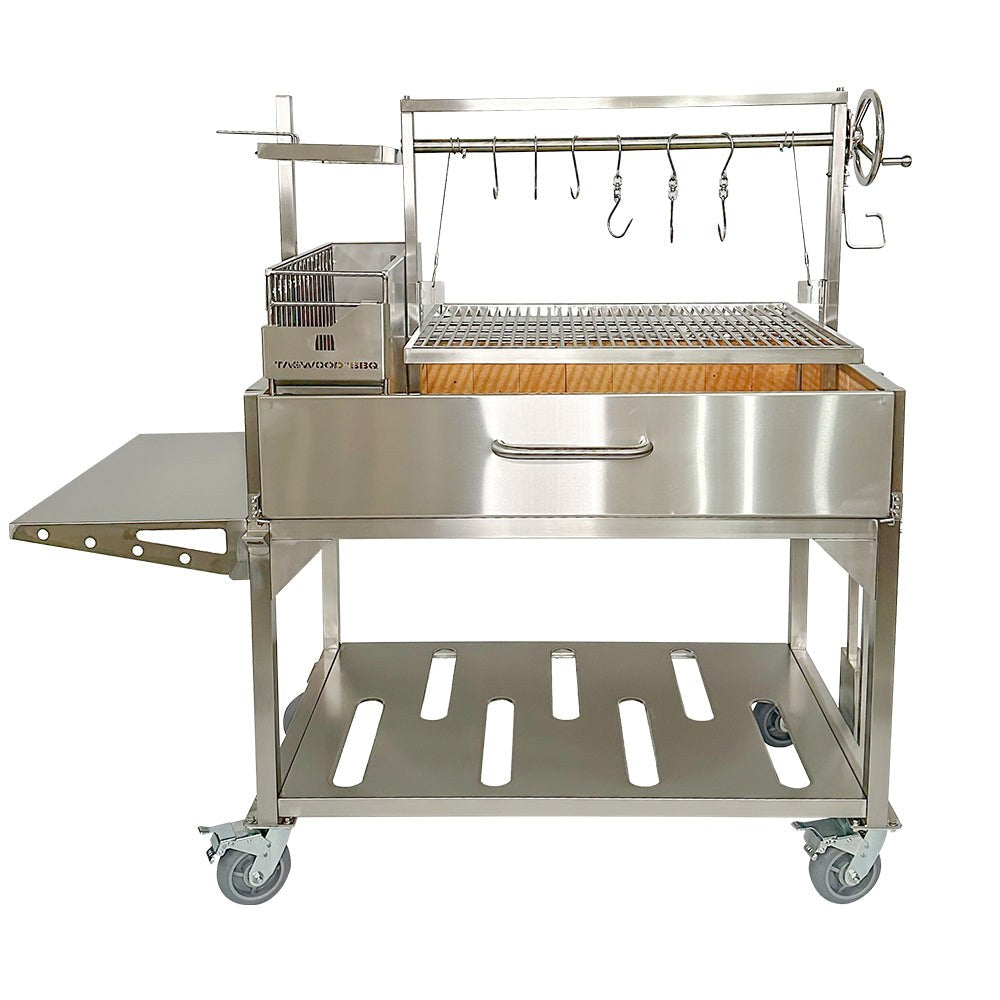 Tagwood BBQ XL Argentine Wood Fire & Charcoal Grill | BBQ23SS -OPEN FIRE COOKING-