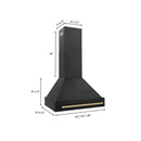 ZLINE 30 in. Autograph Edition Kitchen Package with Black Stainless Steel Dual Fuel Range, Range Hood and Dishwasher with Champagne Bronze Accents (3AKP-RABRHDWV30-CB) - MyBBQDirect