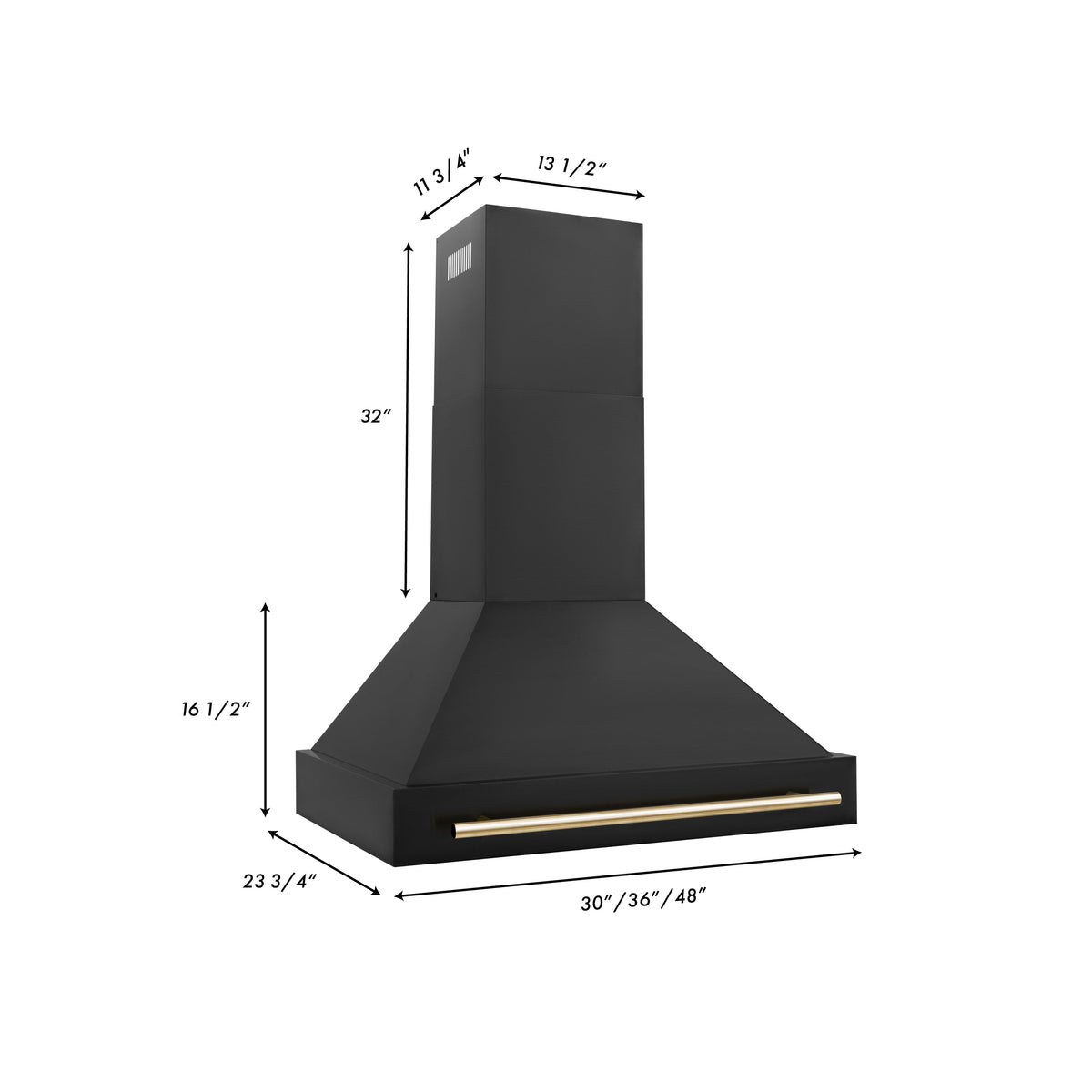 ZLINE 36 in. Autograph Edition Black Stainless Steel Range Hood with Handle (BS655Z-36) - MyBBQDirect