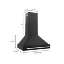 ZLINE 36 in. Autograph Edition Black Stainless Steel Range Hood with Handle (BS655Z-36) - MyBBQDirect