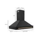 ZLINE 48 in. Autograph Edition Black Stainless Steel Range Hood with Handle (BS655Z-48) - MyBBQDirect