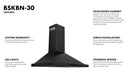 ZLINE Convertible Vent Wall Mount Range Hood in Black Stainless Steel (BSKBN) - MyBBQDirect
