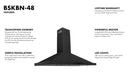 ZLINE Convertible Vent Wall Mount Range Hood in Black Stainless Steel (BSKBN) - MyBBQDirect