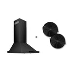 ZLINE Recirculating Wall Mount Range Hood with Charcoal Filters in Black Stainless Steel (BSKBN-CF-24) - MyBBQDirect