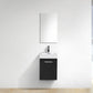 Bliss 16" Black Wall Mount Modern Bathroom Vanity BSL16-BK