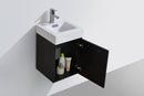 Bliss 16" Black Wall Mount Modern Bathroom Vanity BSL16-BK