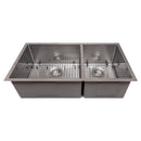 ZLINE 36 in. Chamonix Undermount Double Bowl Kitchen Sink with Bottom Grid (SR60D-36) - MyBBQDirect