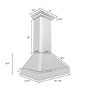 ZLINE Designer Series Wall Mount Range Hood in Fingerprint Resistant Stainless Steel with Mirror Accents (655MR) - MyBBQDirect