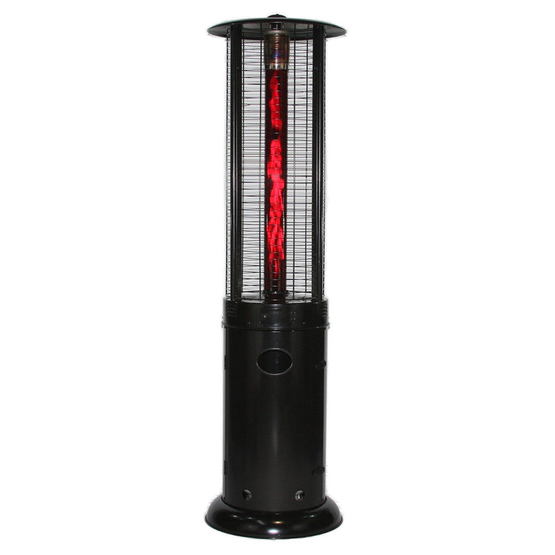 RADtec 80" Ellipse Flame Propane Patio Heater - Black with Ruby Glass 80-ELL-FLM-HT