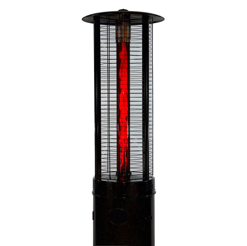 RADtec 80" Ellipse Flame Propane Patio Heater - Black with Ruby Glass 80-ELL-FLM-HT