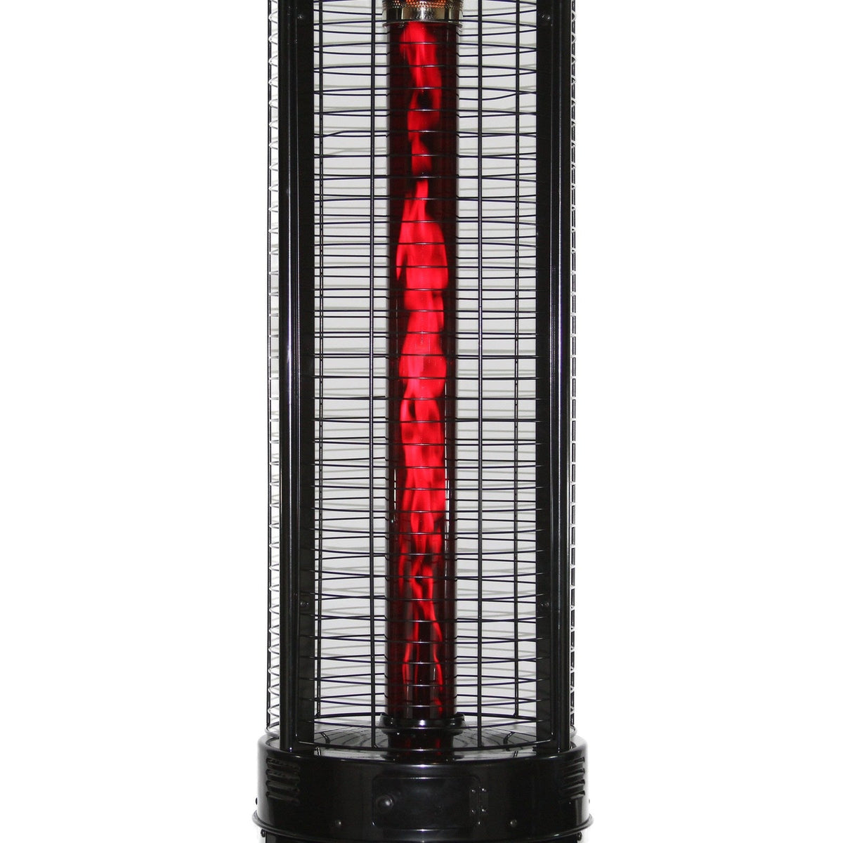 RADtec 80" Ellipse Flame Propane Patio Heater - Black with Ruby Glass 80-ELL-FLM-HT