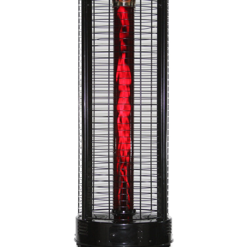 RADtec 80" Ellipse Flame Propane Patio Heater - Black with Ruby Glass 80-ELL-FLM-HT