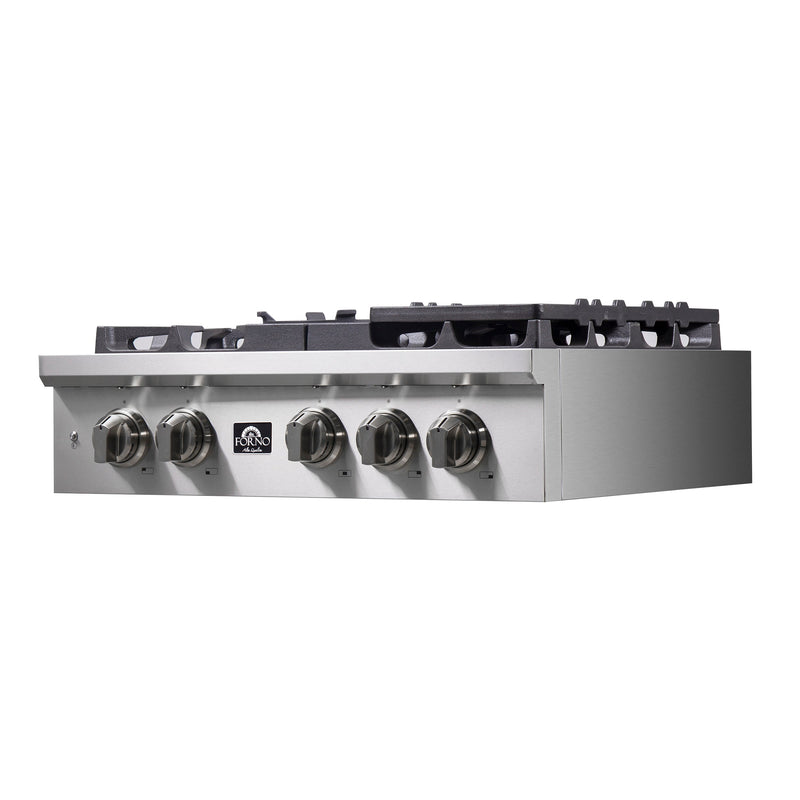 Forno 30″ Gas Rangetop ALTA QUALITA Pro-Style 5 Sealed Brass Burners - FCTGS5751-30