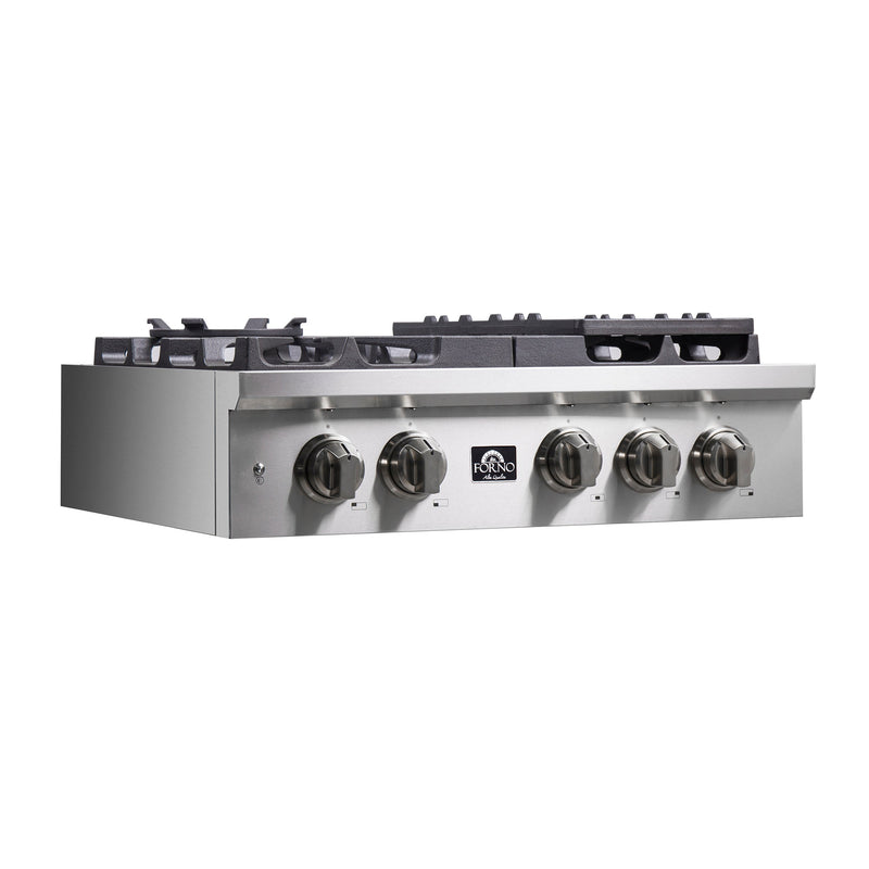 Forno 30″ Gas Rangetop ALTA QUALITA Pro-Style 5 Sealed Brass Burners - FCTGS5751-30