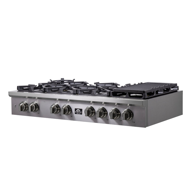 Forno 48″ Gas Rangetop ALTA QUALITA Pro-Style 8 Sealed Brass Burners - FCTGS5751-48