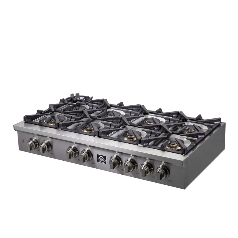 Forno 48″ Gas Rangetop ALTA QUALITA Pro-Style 8 Sealed Brass Burners - FCTGS5751-48