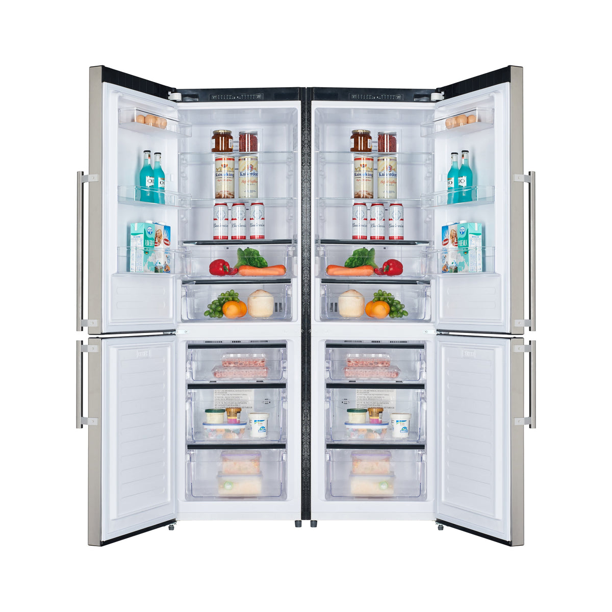 FORNO - 2 x 24" Bottom Mounted No Frost Refrigerator in Stainless Steel, 11.1 cu.ft - FFFFD1948-48S - MyBBQDirect