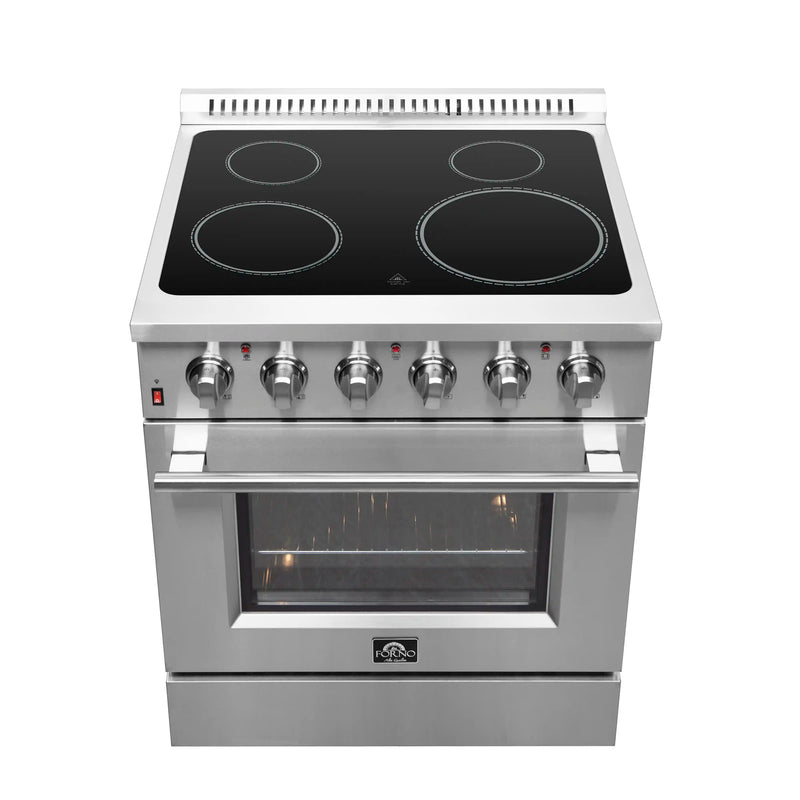 Forno 2-Piece Appliance Package - 30-Inch Electric Range and Wall Mount Range Hood in Stainless Steel