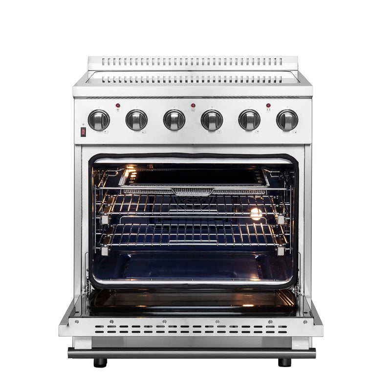 Forno 2-Piece Appliance Package - 30-Inch Electric Range and Wall Mount Range Hood with Backsplash in Stainless Steel