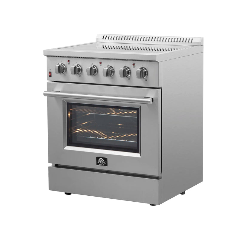 Forno 2-Piece Appliance Package - 30-Inch Electric Range and Wall Mount Range Hood in Stainless Steel