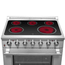 Forno 4-Piece Appliance Package - 36-Inch Electric Range, Wall Mount Range Hood, Pro-Style Refrigerator, and Dishwasher in Stainless Steel