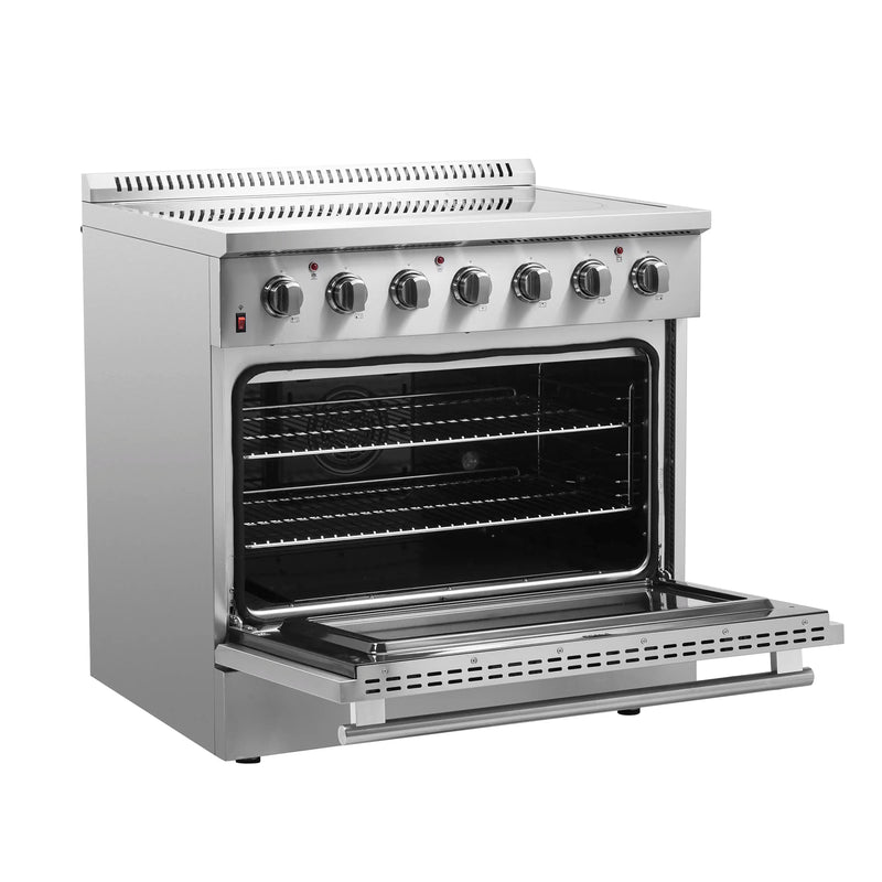 Forno 2-Piece Appliance Package - 36-Inch Electric Range and Wall Mount Range Hood in Stainless Steel