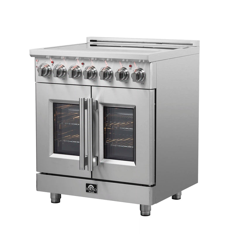 Forno Massimo 30-Inch Freestanding French Door Electric Range in Stainless Steel (FFSEL6955-30)