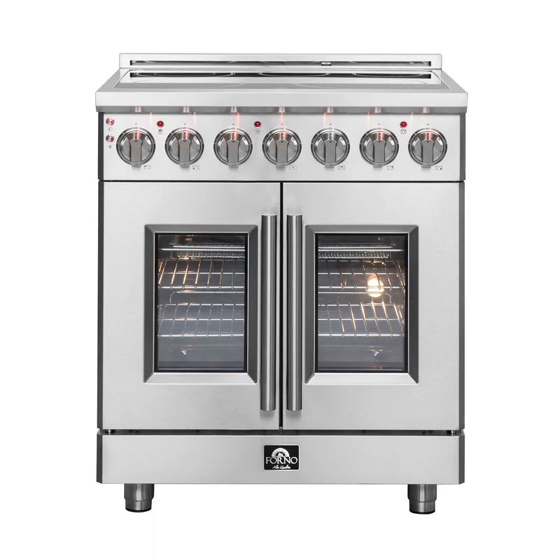 Forno Massimo 30-Inch Freestanding French Door Electric Range in Stainless Steel (FFSEL6955-30)