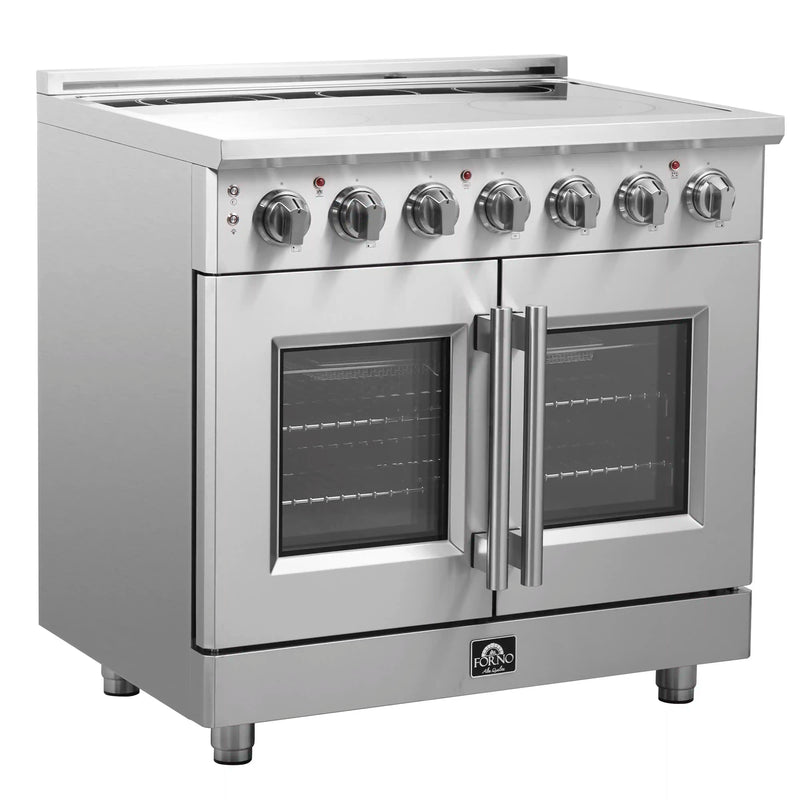 Forno Massimo 36-Inch Freestanding French Door Electric Range in Stainless Steel (FFSEL6955-36)