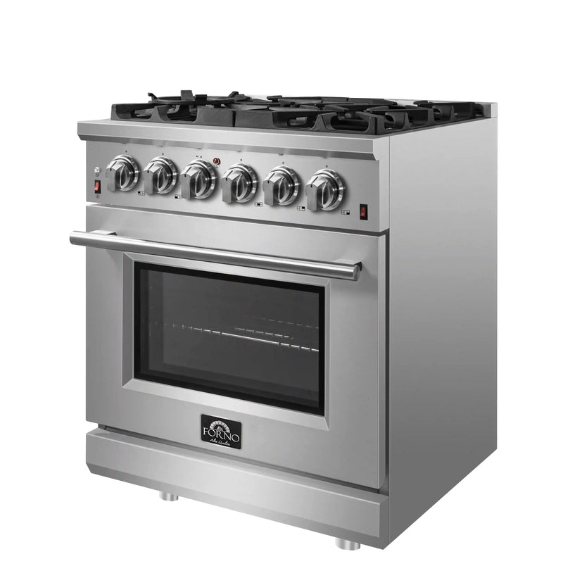 Forno Massimo 30-Inch Freestanding Gas Range in Stainless Steel (FFSGS6239-30)