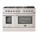 Forno 2-Piece Appliance Package - 48-Inch Gas Range with Air Fryer & 56-Inch Pro-Style Refrigerator in Stainless Steel