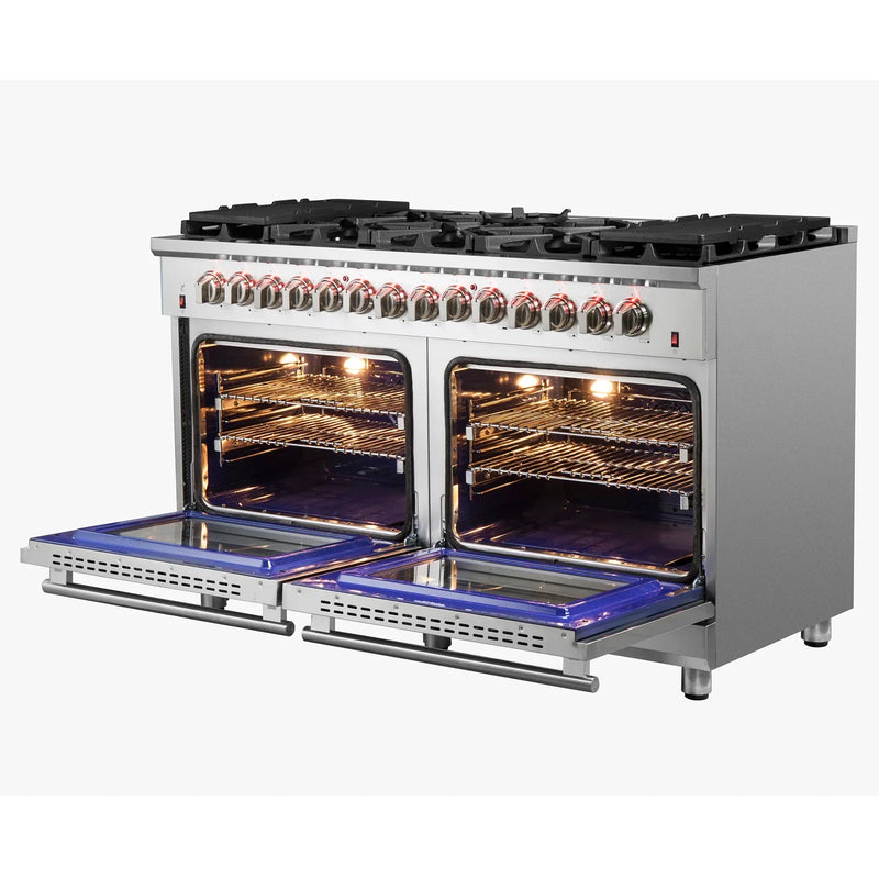 Forno Massimo 60-Inch Freestanding Dual Fuel Range in Stainless Steel (FFSGS6125-60)