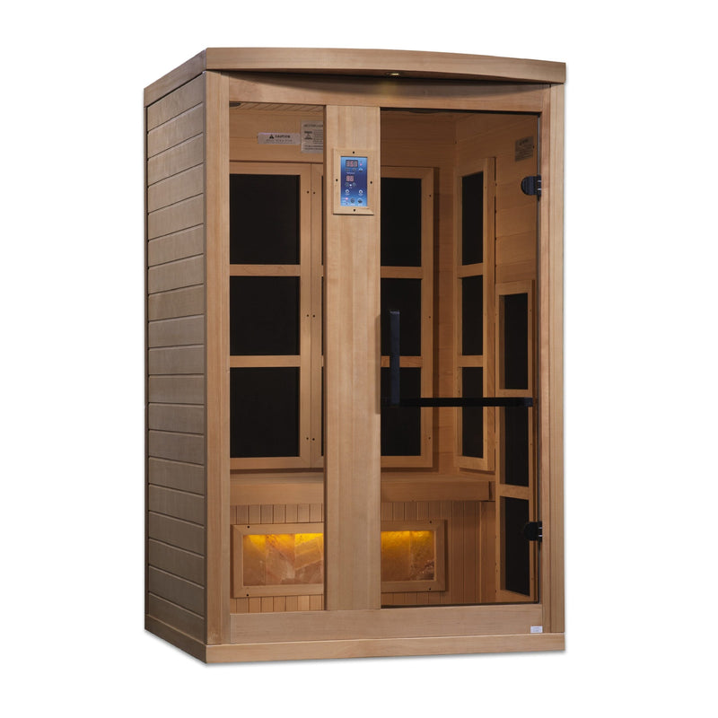 Golden Designs 2-Person "Hotel Edition" Full Spectrum PureTech™ Near Zero EMF FAR Infrared Sauna with Himalayan Salt Bar (Canadian Hemlock) - GDI-8020-H2