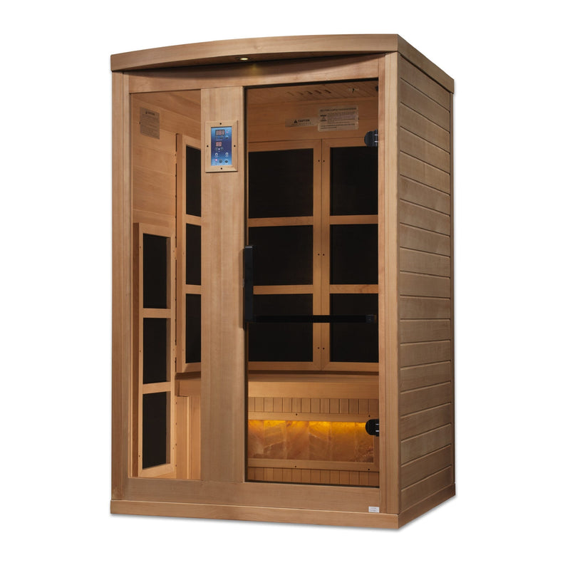 Golden Designs 2-Person "Hotel Edition" Full Spectrum PureTech™ Near Zero EMF FAR Infrared Sauna with Himalayan Salt Bar (Canadian Hemlock) - GDI-8020-H2