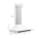 ZLINE 36 in. Autograph Edition Range Hood in Fingerprint Resistant Stainless Steel with White Matte Shell and Accented Handle (KB4SNZ-WM36)