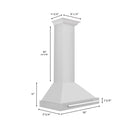 ZLINE 30 in. Stainless Steel Range Hood with Stainless Steel Handle and Colored Shell Options (KB4STX-30) - MyBBQDirect