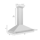 ZLINE 48 in. Stainless Steel Range Hood with Stainless Steel Handle and Colored Shell Options (KB4STX-48) - MyBBQDirect