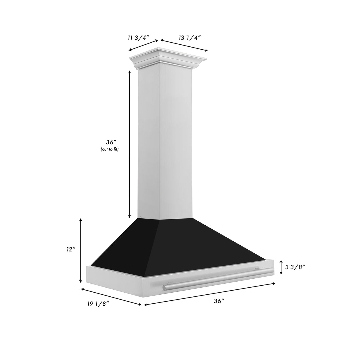 ZLINE 48 in. Stainless Steel Range Hood with Stainless Steel Handle and Colored Shell Options (KB4STX-48) - MyBBQDirect